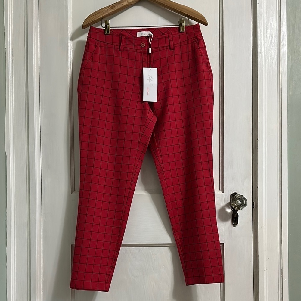 Lady Hagen Red Tango Windowpane Pant